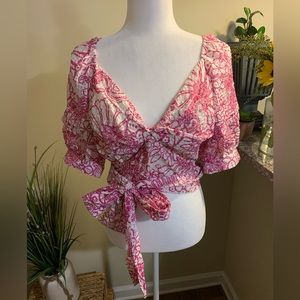 Maeve by Anthropologie Cropped Wrap Top, XL, NWT